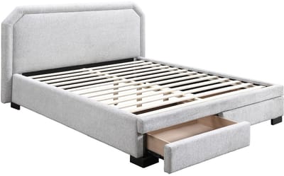Vente-unique Bedframe stof lichtgrijs 140 x 190 cm