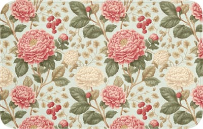 WC mat 80x50 cm - Antislip - Klassiek - Botanisch - Veelkleurig - Toiletmat - Vloermat - Douchemat - Toilet tapijt - Toiletmatten