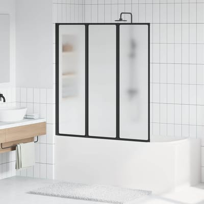 vidaXL - Douchescherm - Zwart - 132 - x - 2 - x - 140 - cm - Aluminium - en - PP