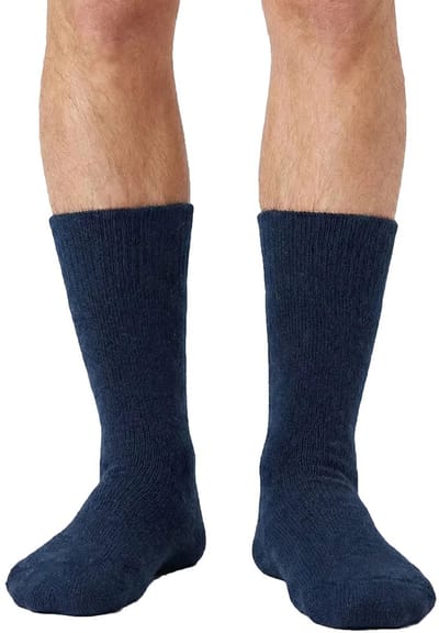 Angro 2-paar heren extra warme dikke wollen sokken - Thermo sokken - Warme stevige wollen sokken - 42 - Blauw