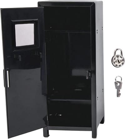 Mini kluisje - Veilige container - Waardevolle spullen opbergen - Krasbestendig metaal - 28 cm hoog - Zwart