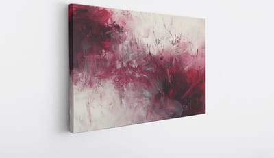 Saammp Canvas Schilderij - bordeaux rood - Abstract kunstwerk - 30x20 - Foto op canvas - Wanddecoratie - Muurdecoratie Woonkamer - Slaapkamer decoratie - Canvas Print