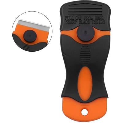 Grattoir à lame de rasoir en plastique rétractable pour vitres, autocollants pour pare-brise, pour plaques de cuisson, fenêtres, métal, vinyle, colle pour voiture black
