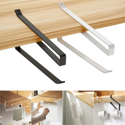 Keukenrolhouder - Toiletrolhouder - WC Rolhouder - Planchet Badkamer - Keukenrolhouder onder Kast - 2 Stuks Papieren Handdoekhouder Aanrecht - Keuken Zelfklevend Wandmontage Papieren Handdoekrek - Keukenhanddoekhouders voor badkamer, toilet, keuken