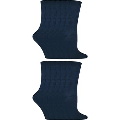 Sock Snob - 12 paar kindersokken van effen bamboe - Marine