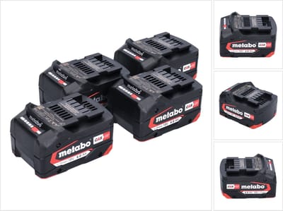 Metabo accu-set 4x Li-Power accu 18 V 4,0 Ah CAS Li-Ion ( 4x 625027000 ) met laadindicator