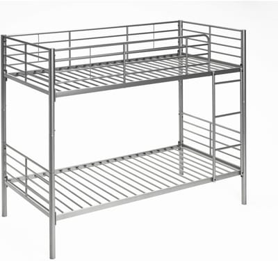 Stapelbed Deelbaar - Met Ladder - Kinderkamer - Om te Bouwen - 80x190 cm - Zilver