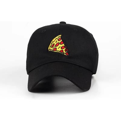 Nieuwe Pizza Borduur Baseballpet Trucker Voor Vrouwen Mannen Unisex Verstelbare Maat Papa Pet Adjustable zwart