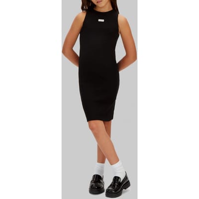Calvin Klein Girls Rib Sleeveless Dress Black Taglia: 16 | Vestiti Outlet | kids | Nero