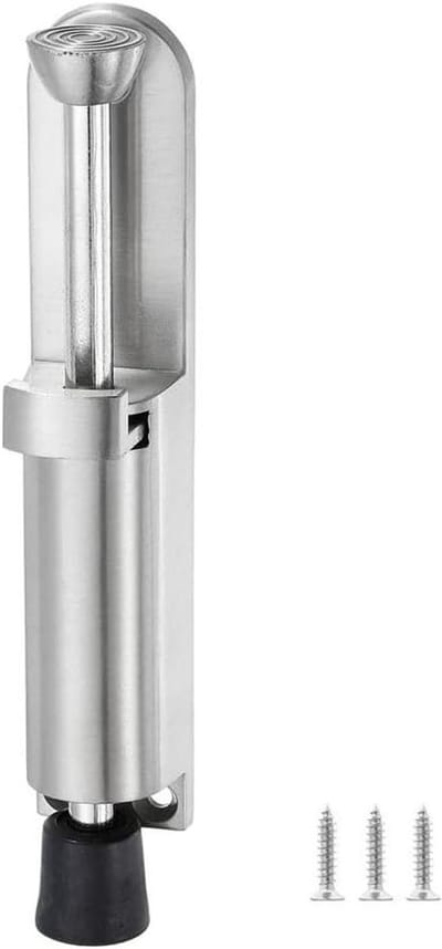 Deur Stopper - Voetbediende Deurhouder - Deuren Open Houden - Roestvrij Staal - 14 x 4 x 17 cm - Zilver