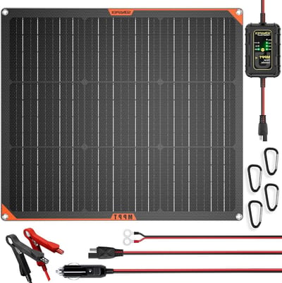 Flexibel Zonnepaneel - Zonne Druppellader - Accu Onderhoud - Met MPPT Controller - 50 Watt - Zwart