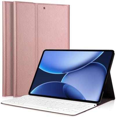 Hoes met toetsenbord geschikt voor Oppo Pad 4 Pro (13.2 inch) - Keyboard Book Case Cover Hoesje Rosegoud