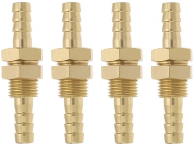 Dailygoods- Slangconnector 6mm - Messing Fitting - Schot Pijp Connector - Brandstof/Lucht/Water - 4 Stuks - Corrosiebestendig - Pijpverbinder