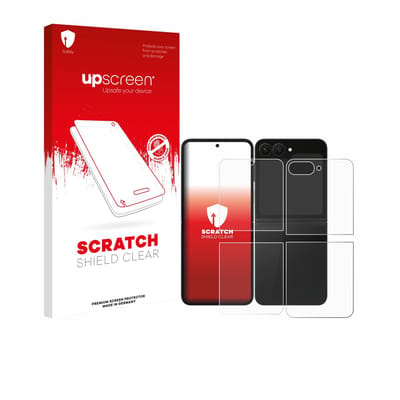 upscreen - Screenprotector voor Samsung Galaxy Z Flip 7 FE (Voor+Achter) - Folie Beschermfolie transparant