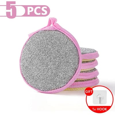 Éponge à vaisselle réutilisable et lavable, éponge magique Double face pour laver la vaisselle, choses utiles pour le nettoyage de la cuisine gray