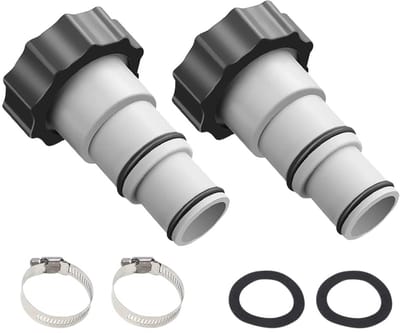 6 stuks Adapters - Geschikt voor Intex Intex 4000 - 2500 - 2000 - 1500 gallon per hour filterpompen zwembaden - vervangende slangadapter voor pompen - 32 mm en 38 mm zwembadslangadapter - met binnendraad om vast te schroeven