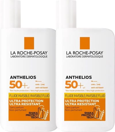 La Roche-Posay Anthelios Onzichtbare Zonnebrand Fluide SPF50+ - 2x50ml
