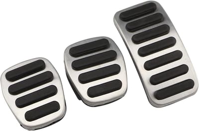 Auto Pedaalhoezen - Voetpedalen Set - Veiliger Rijden - Antislip Ontwerp - 3 Delig - Zilver