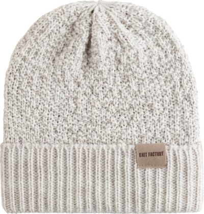 Knit Factory Haze Gebreide Muts Heren & Dames - Beanie hat - Beige - Warme beige wintermuts - Unisex - One Size