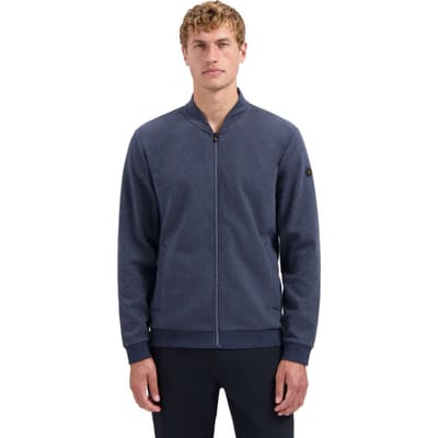 No Excess Sweater Full Zip College Collar Twill Relief Night Size: S | Sweaters Outlet | Heren | Blauw