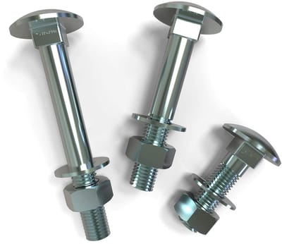 Slotschroeven M10 - Bout met moer - Houtverbindingen maken - Verzinkt staal 4.8 - M10x80 50 stuks - Zilverkleurig