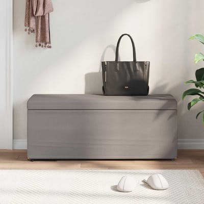 vidaXL - Kruk - Taupe - 101 - x - 41 - x - 40 - cm - Stof - en - Geëngineerd - Hout