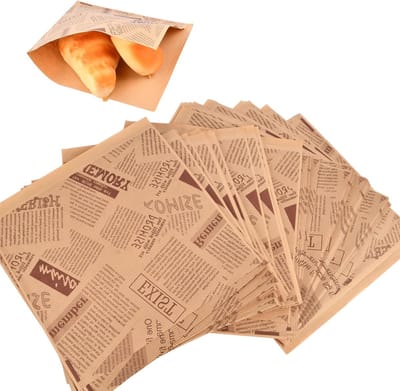 Verpakkingspapier voor Voedsel, 200 Vellen, 15 x 15 cm, Ideaal voor Broodjes, Friet en Snacks
