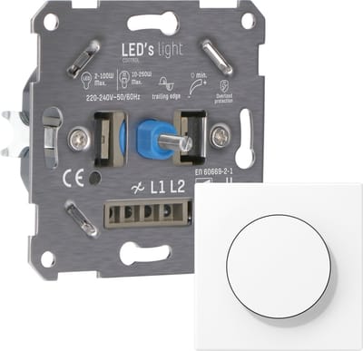 Universele LED Dimmer 2-250W – Geschikt voor alle dimbare lampen – Wit - Dimmers