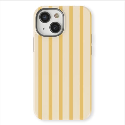 DripCase Gestreept Hoesje geschikt voor iPhone 13 Mini | Backcover met Mag | Stripes Motief | Trendy Case geschikt voor iPhone 13 Mini met Strepen Vanilla Drop