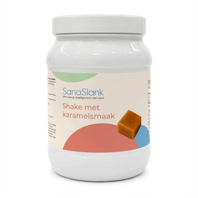 SanaSlank Shake Karamel 450g - Eiwitdieet - High Protein - Afvallen - Ultra Low Carb - Glutenvrij