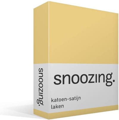 Snoozing - Katoen-satijn - Laken - Eenpersoons - 150x260 cm - Geel
