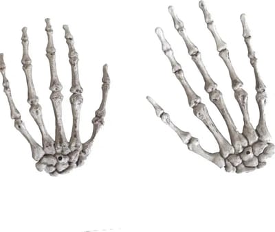 MGM Trading - 1 paar Halloween Decoratie Nep Skelet Handen Bone Enge Menselijke Hand Ghost Party Terror Props Voor Halloween Feestartikelen