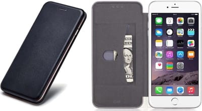 Hoesje geschikt voor iPhone 6s / 6 - Book Case Kunstleer Minimalistisch Zwart