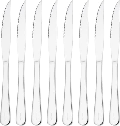 House of Husk 8 Stuks Steakmessen - Messenset - RVS - 22.6 cm - Zilver