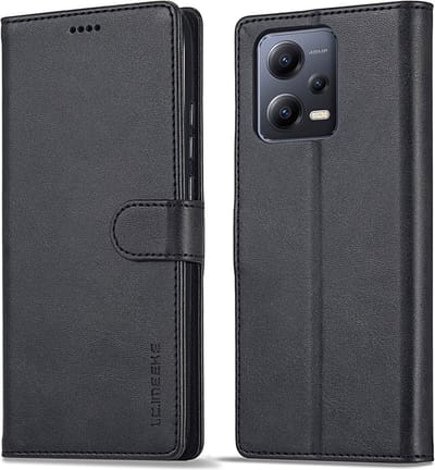LC.IMEEKE Hoesje - Geschikt voor Xiaomi Redmi Note 12 Pro 5G / Poco X5 Pro Hoesje - LC.IMEEKE Luxe Book Case - Zwart