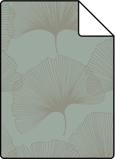 Proefstaal Origin Wallcoverings behang ginkgo bladeren saliegroen - 26,5 x 21 cm - 347733-S