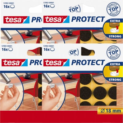 Tesa Protect - Filc Pad - Ø 18mm - Bruin - Zelfklevend
