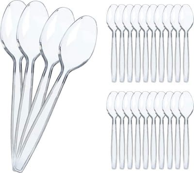 100x Herbruikbare Lepel - Transparant - 18 cm