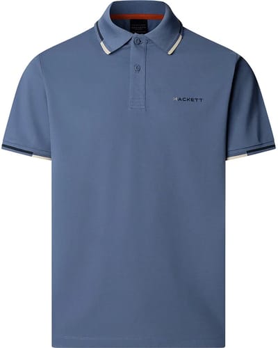 Hackett Coast Tipped Korte Mouw Poloshirt Blauw 3XL Man