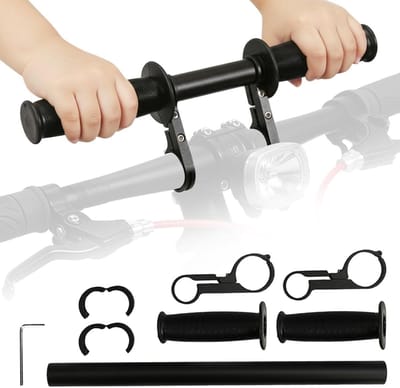 SnelShoppen - Verstelbare Fietsstuurverlenging 45 cm Aluminium Handvat Extender voor Mountainbike en Racefiets, Dubbele Bevestiging voor GPS en Verlic