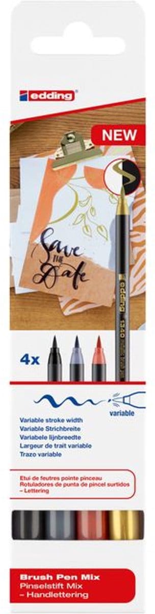 Brushpen edding 1340 letteringset assorti | 10 stuks