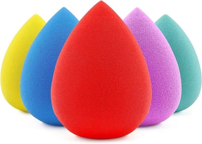 Famanu – Set van 5 beautyblenders – Latexvrije make-up sponzen in meerdere kleuren – Voor foundation, poeder en crème