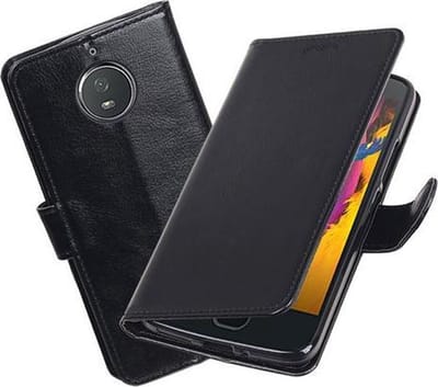 BestCases.nl Zwart Portemonnee booktype hoesje Motorola Moto G5 Plus