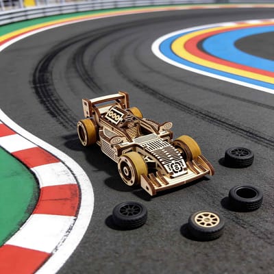 3D Houten Puzzel Auto ZELF MAKEN Houten Minatuur Perfect als Verjaardag Halloween Pasen Kerstmis of Nieuwjaars Cadeau black