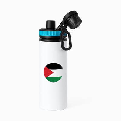 Hacebo® - Palestina vlag waterfles met draaidop blauw - Palestina - mensen die liefde willen geven aan Palestina - degene die van Palestina houden - supporten - oorlog - verjaardagscadeautje - gift - geschenk - kado - water fles - 850ML