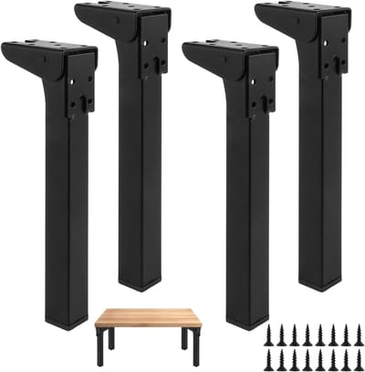 Set van 4 Inklapbare Tafelpoten 25 cm - Metalen Onderstel voor Bureau en Tafel