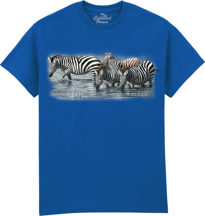 Zebra Water Hole The Coloured House T-shirt M