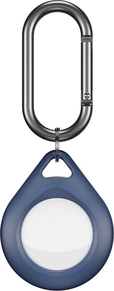 KeyBudz Secure Dock AirTag (2-pack) – Specifiek Ontworpen voor Apple AirTag – Passieve Geluidsisolatie – Veelzijdige Bevestiging met Haakje - Blauw