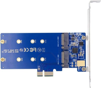 M.2 SSD Adapter - SATA naar PCIe - Opslag Uitbreiden - Dubbele SSD Ondersteuning - 12 cm - N.v.t.