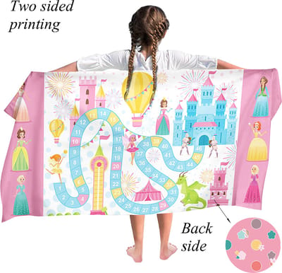 Ulticool Microvezel Handdoek - Prinses Kasteel - Spel - Badhanddoek - Strandhanddoek Zwemhanddoek Strandlaken - Kinderen - Sneldrogend Badlaken - 140 x 70 cm - voor Reizen Gym Sport Yoga Zwemmen – Lichtgewicht Reishanddoek - Microfiber Roze